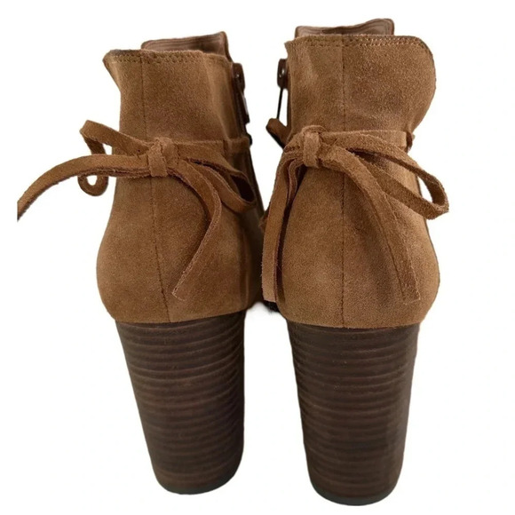 New Gibson Latimer womens ankle booties size 9.5 tan suede bow western boots - Picture 3 of 12